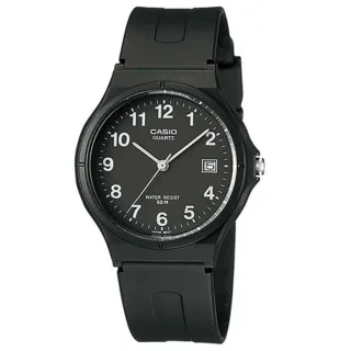 【CASIO 卡西歐】MW-59-1B 輕巧靜音 日期顯示指針錶(學生考試必備 錶徑約3.6公分)
