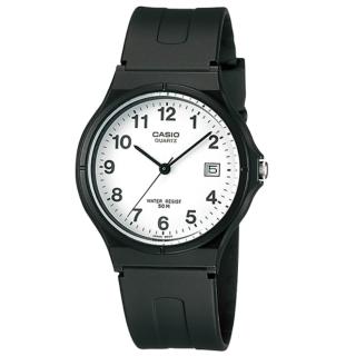 【CASIO 卡西歐】MW-59-7B 輕巧靜音 日期顯示指標錶(學生考試必備 錶徑約3.6公分)