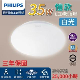 【Philips 飛利浦】35W 愷欣 LED吸頂燈 3-5坪★取代品繹(白光 6500K)