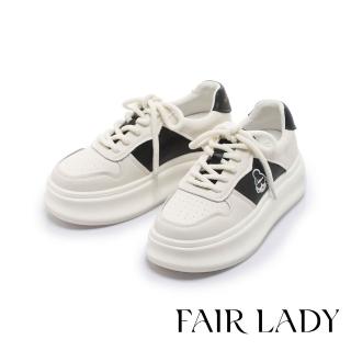 【FAIR LADY】日本京都聯名 HAPPYFACE 時尚圓頭增高厚底老爹鞋(酷黑、5B3045)