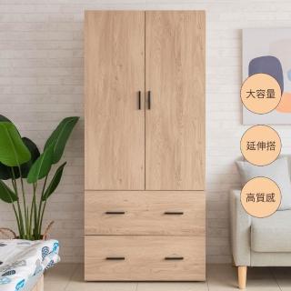 【TZUMii】慕巖二門二抽衣櫃(衣櫥 衣物收納櫃 衣櫥櫃 玄關櫃 衣櫃收納 床邊櫃)