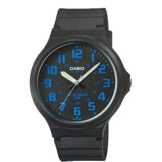 【CASIO 卡西歐】MW-240-2B 極簡色彩大錶面指標錶(學生考試必備 錶徑約4.36公分)