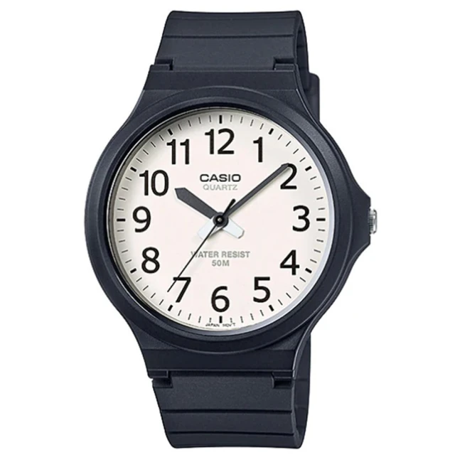 【CASIO 卡西歐】MW-240-7B 極簡色彩大錶面指針錶(學生考試必備 錶徑約4.36公分)