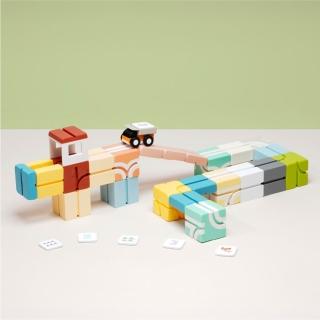 【Qbi 益智軌道磁吸玩具】森林系列-3D磁力積木軌道-123數字升級組(兒童節禮物/磁力片/積木/軌道車/30pcs)