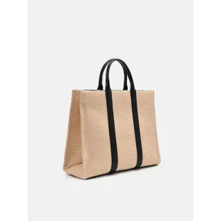 【PEDRO】Raffia 皮革編織肩背包/斜背包/托特包-黑色/咖啡色(小CK集團品牌 官方直營 TOP人氣款)