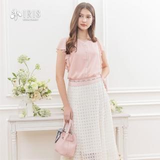 【IRIS 艾莉詩】浪漫荷葉袖V領上衣-2色(52135)