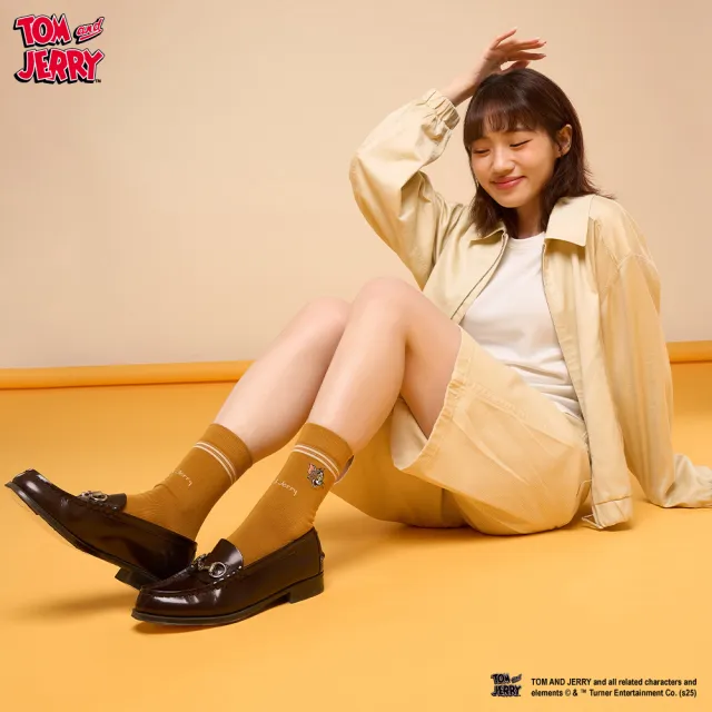 【FOOTER】湯姆貓與傑利鼠-默契拍檔襪(TJ13-黃色)
