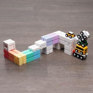 【Qbi益智軌道磁吸玩具】藝術家彩虹軌道組(兒童節禮物/momo獨家/STEAM玩具/磁吸積木/軌道車)
