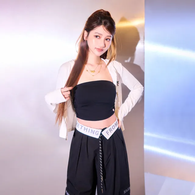 【MAJOR MADE】時髦金屬牌涼感平口背心(無袖上衣/內搭背心/小可愛)