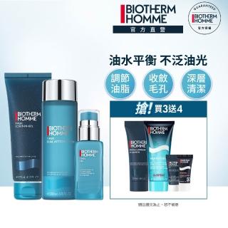【碧兒泉】官方直營 男仕 換季控油淨膚三步驟組7件組(BIOTHERM 潔面膠+收斂水+凝膠)