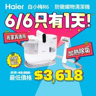 【Haier 海爾】白小梅防黴織物清潔機R6(布類傢俱防黴/兩段溫度切換/內贈4個刷頭/12000Pa大吸力)