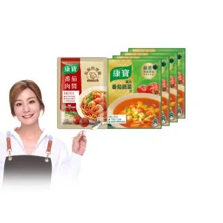 【康寶】綜合組嘗鮮包 濃湯義式番茄蔬菜4入+義大利麵醬義式番茄肉醬140g(綜合5件組)