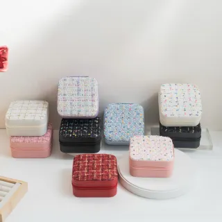 【Porabella】新款小香風首飾盒 簡約多色珠寶盒 小巧輕便 絨布盒飾品盒 戒指項鍊耳環耳夾收納 飾品收納