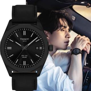 【TISSOT天梭 官方授權】PRC 100系列 Solar太陽能腕錶 男錶 手錶-39mm 黑色 618 年中慶(T1514223605100)