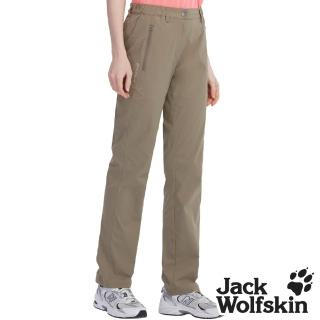 【Jack wolfskin 飛狼】女 純植萃防蚊 簡約率性休閒長褲(卡其)