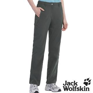 【Jack wolfskin 飛狼】女 純植萃防蚊 簡約率性休閒長褲(棕)