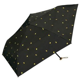 【Wpc.】水果圖騰手動輕巧便攜遮光降溫傘-黑(輕量/抗UV/晴雨兩用)