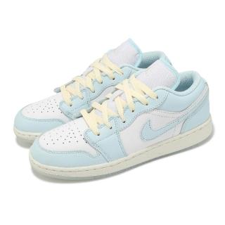 【NIKE 耐吉】休閒鞋 Air Jordan 1 Low SE GS 大童 女鞋 寶寶藍 奶油底 AJ1(HJ5971-400)