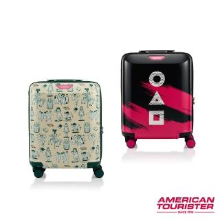 【AMERICAN TOURISTER 美國旅行者】SQUID GAME魷魚遊戲聯名18吋輕量PC+ABS防盜拉鍊行李箱/登機箱(多色可選)