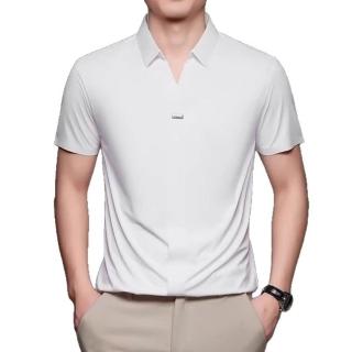 【紐約精品】現貨+預購 夏季短袖上衣男襯衫高爾夫球衫無痕冰絲桑蠶絲翻領免燙(薄款男POLO衫6色a1jw2)