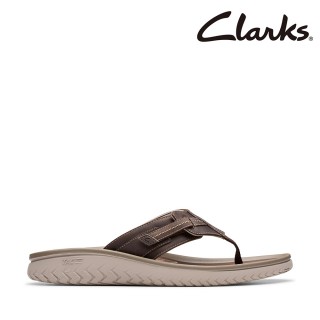 【Clarks】男鞋 Wesley Sun 輕量經典皮革夾腳拖鞋 涼鞋(CLM81913S)