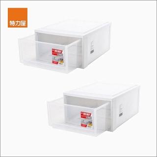 【特力屋】2入組 日本iris 27l淺型抽屜盒 40x50x23.5cm 混款隨機(整理箱 收納箱)