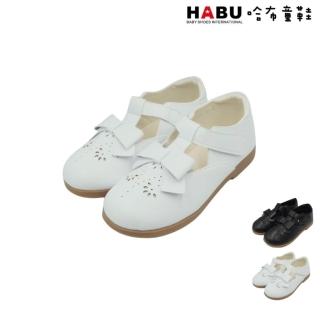 【HABU 哈布童鞋】優雅素面 蝴蝶結 公主鞋 娃娃鞋 涼鞋 2251-WH