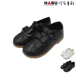 【HABU 哈布童鞋】優雅素面 蝴蝶結 公主鞋 娃娃鞋 涼鞋 2251-BK