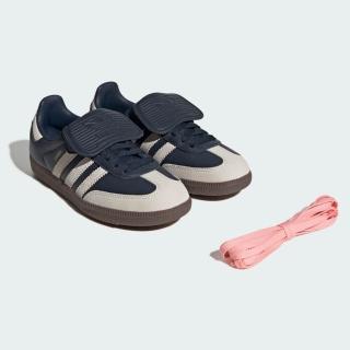 【adidas 愛迪達】Samba Lt W 女 運動休閒鞋 德訓鞋 復古 麂皮 翻鞋舌 舒適 深藍 米(JH5705)