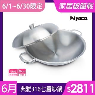 【米雅可】典雅#316不銹鋼七層複合金炒鍋 40cm 臺灣製造(316不鏽鋼)