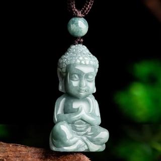 【LEEHER】翡翠/護身符/招財納福/保平安/玉石項鍊/男女同款/佛像/吊飾/玉珮/吊墜/大日如來項鍊/項鍊/飾品