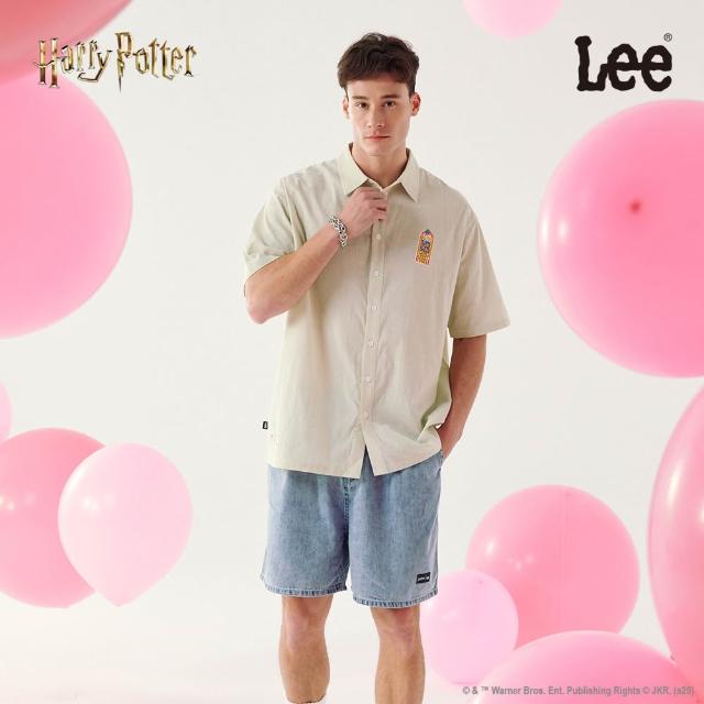 【Lee 官方旗艦】男女同款 牛仔短褲｜ 眼鏡刺繡｜男女共版｜哈利波特(LB521006850)