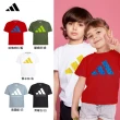 【adidas 愛迪達】兒童吸濕排汗透氣短袖上衣-兩件組(短T 大童 男童 女童 彈性 透氣 快乾 經典)