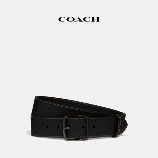 【COACH】蔻馳官方直營 HARNESS釦件皮帶38MM-黑色(CE520)