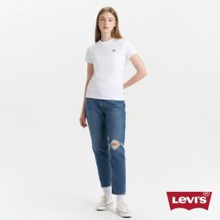 【LEVIS 官方旗艦】女款 上寬下窄 80S復古高腰牛仔長褲/精工刷破開口破壞/及踝款 熱賣單品 A3506-0004