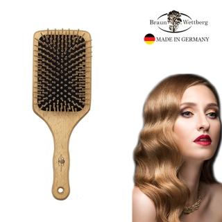 【BRAUN WETTBURG 珀薇】德國製 好舒壓方形大木齒氣墊好按摩梳(氣墊好按摩梳/梳頭按摩美容/99狂購)