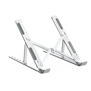 【esoon】福利品 鋁合金可調節筆電/平板支架(散熱/便攜/收納/銀)