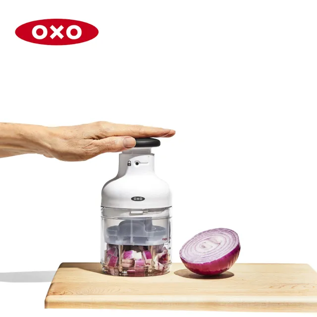 【OXO】快手備料3件組(好好壓切碎器+好好壓切丁盒+Y型蔬果削皮器)