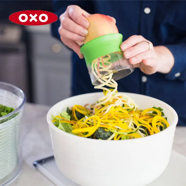 【美國OXO】減醣料理3件組(蔬果削鉛筆機+醬汁搖搖量杯+玉米刨粒刀)