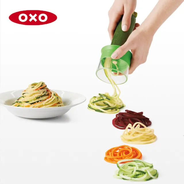 【美國OXO】減醣料理3件組(蔬果削鉛筆機+醬汁搖搖量杯+玉米刨粒刀)