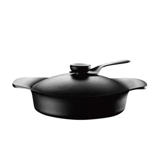 【IUSE】日本製 柳宗理 南部鐵器雙耳淺鍋/附黑鐵蓋.把手(IH適用、鑄鐵鍛造、導熱快速)