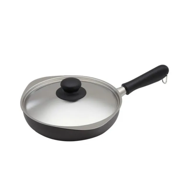 【IUSE】日本製 柳宗理 雙網紋單手鐵鍋18cm/附蓋(IH適用)