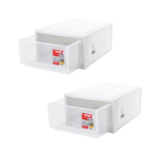 【特力屋】2入組 日本IRIS 27L淺型抽屜盒 40X50X23.5cm 混款隨機(整理箱 收納箱)