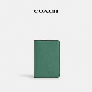 【COACH】蔻馳官方直營 撞色證件皮夾-QB/亮綠色/淺紫羅蘭色(CR382)
