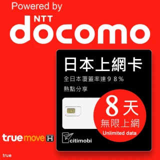 【citimobi】日本上網卡8天吃到飽-Docomo訊號(日本網卡 上網卡 日本 網卡 沖繩 大阪 北海道 東京 吃到飽)