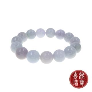 【喜緣玉品】618限定★天然淡春彩翡翠圓滿手珠(直)