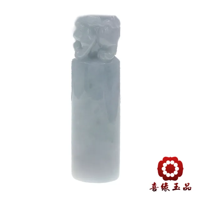 【喜緣玉品】貔貅 天然翡翠A貨 淡紫 寶珠貔貅 印章-僅此一品(開運風水)(直)