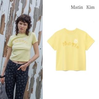 【MATIN KIM】官方旗艦 女版 泡泡風格貝殼LOGO短袖上衣 女短袖(淺黃色)