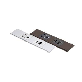 【LAMP】國際牌AC插座+易智快充25w USB(超薄面板貼合訂製傢俱-金屬質感面板-LAMP省空間系列)
