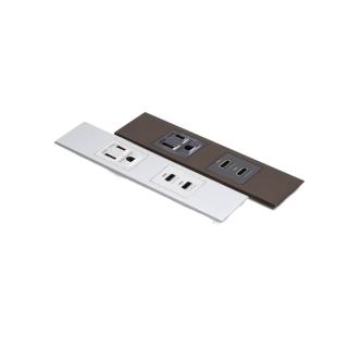 【LAMP】國際牌AC插座+易智快充50w USB(超薄面板貼合訂製傢俱-金屬質感面板-LAMP省空間系列)